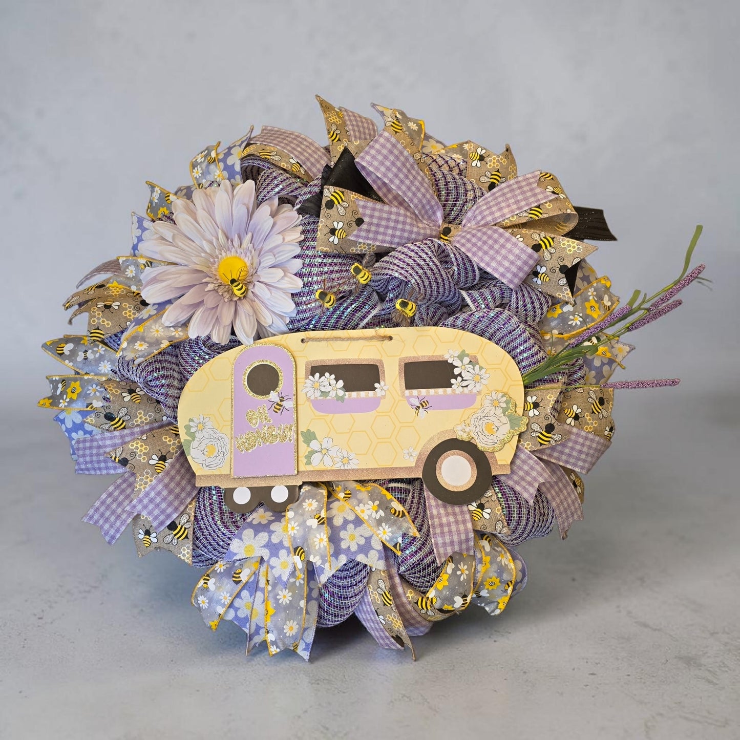 Purple Bee Wreath
