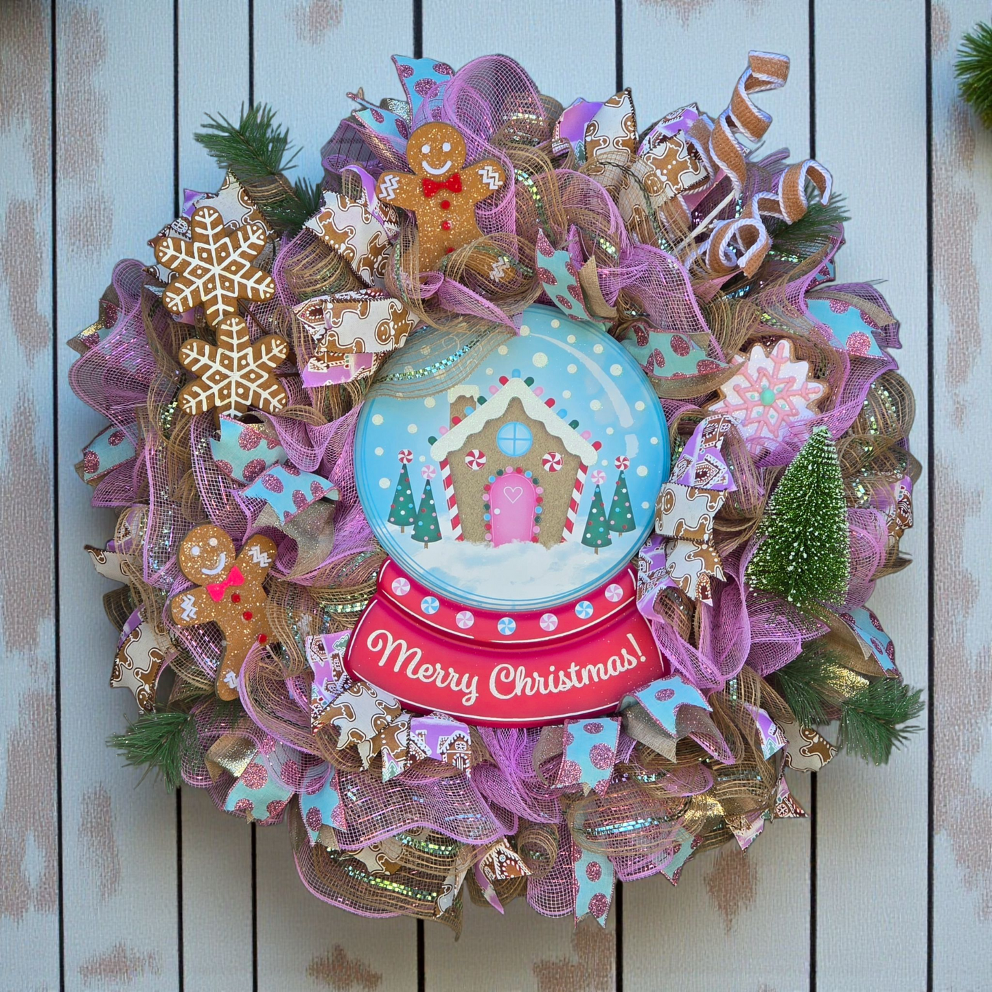 Gingerbread Snowglobe Wreath