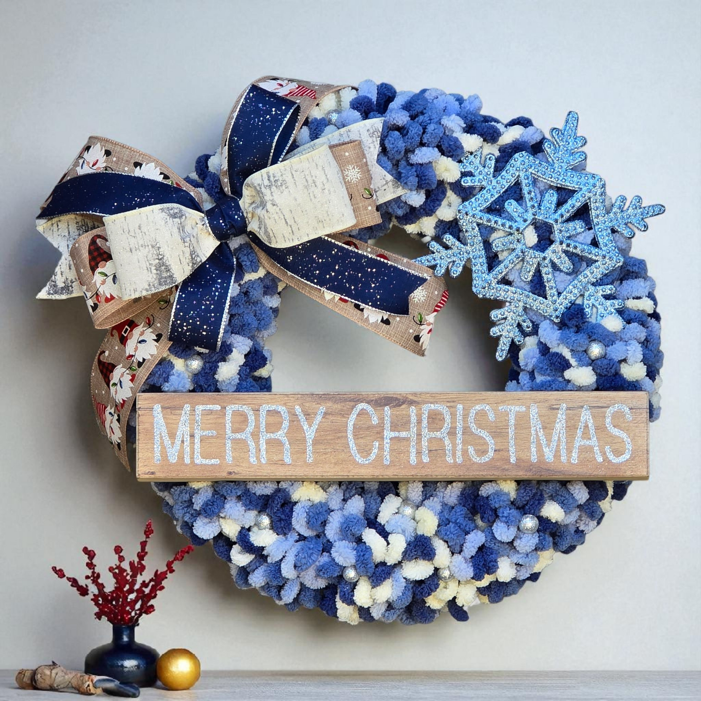 Snowflake Merry Christmas Wreath