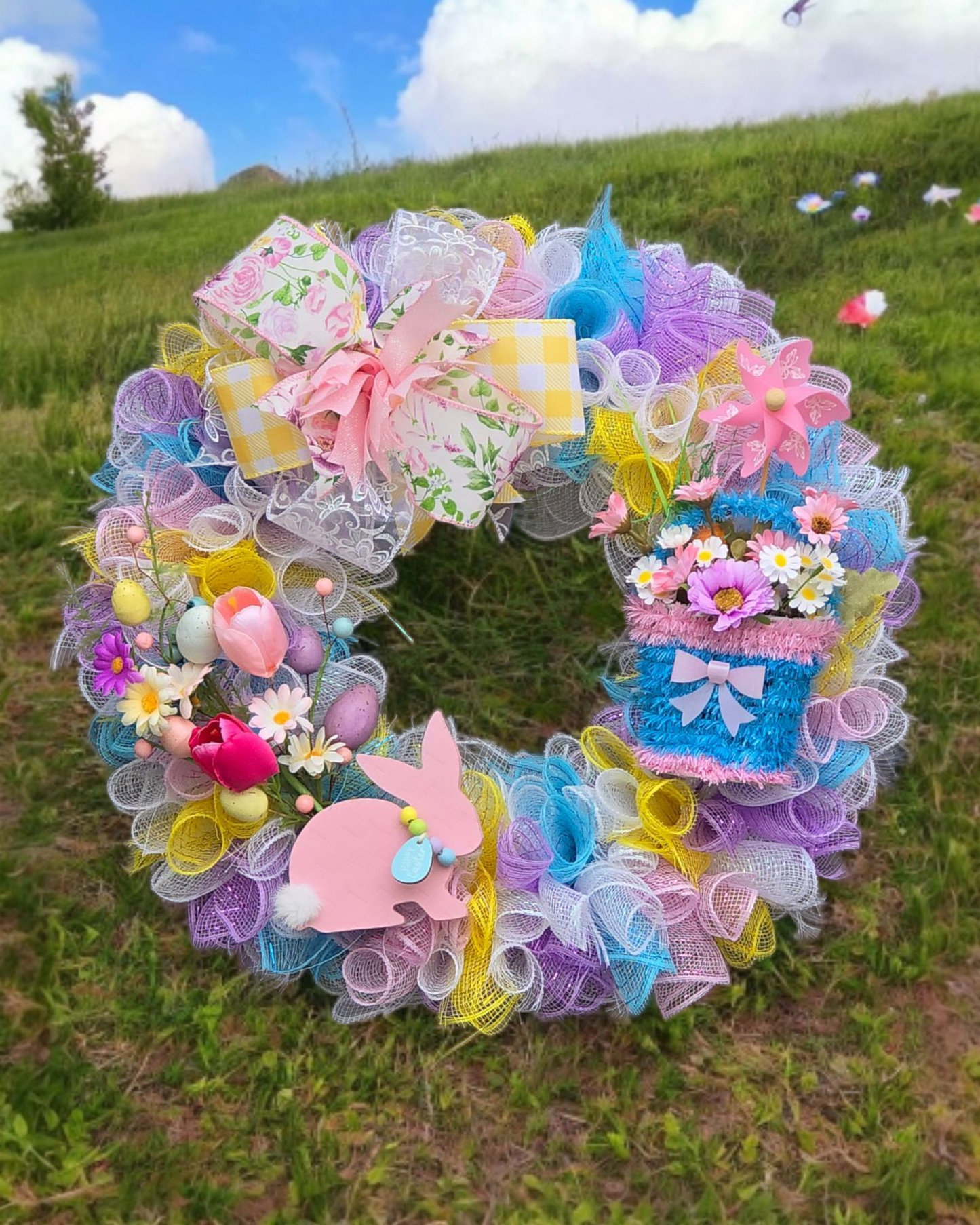 Easter Pinwheel Wreath