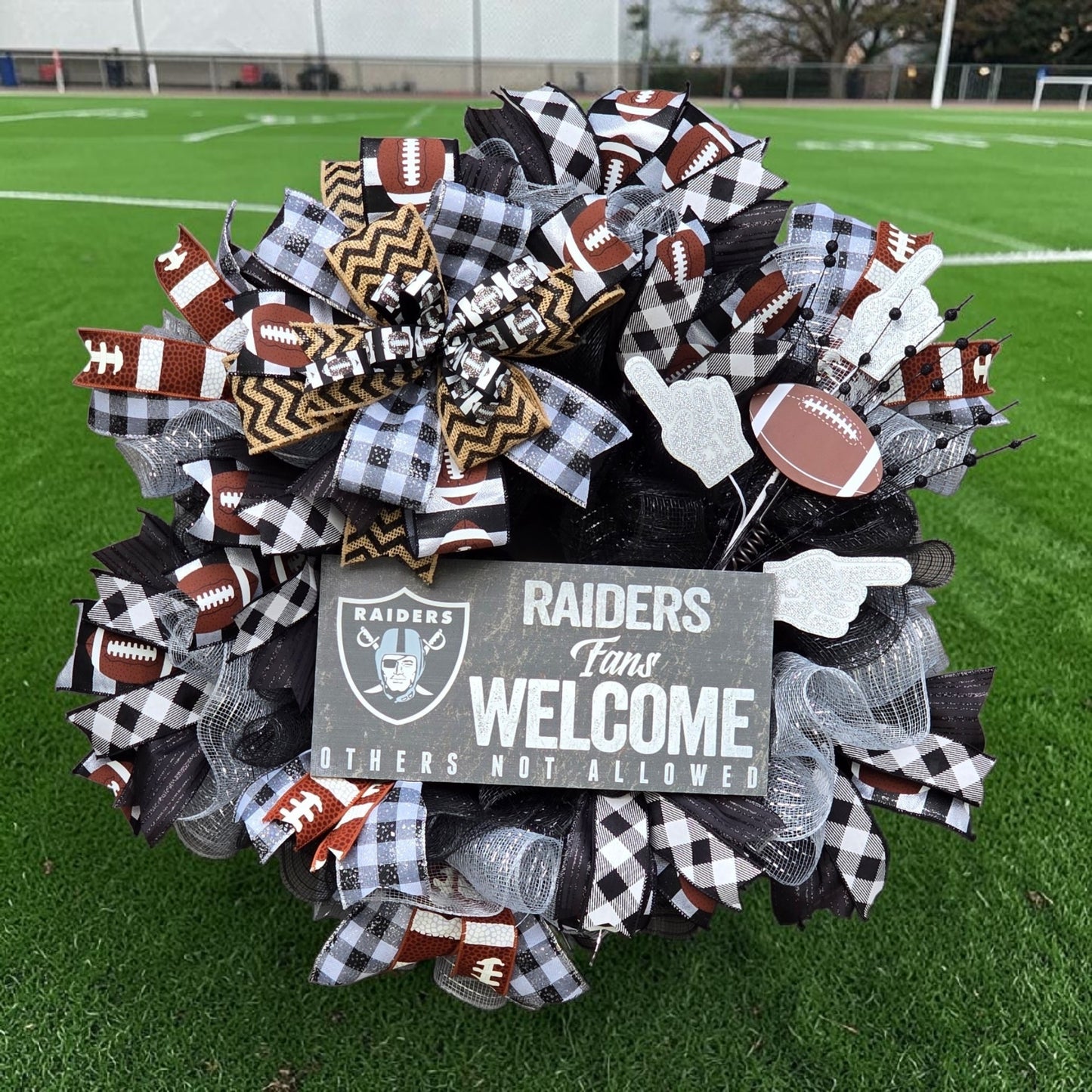 Las Vegas Raiders Football Wreath