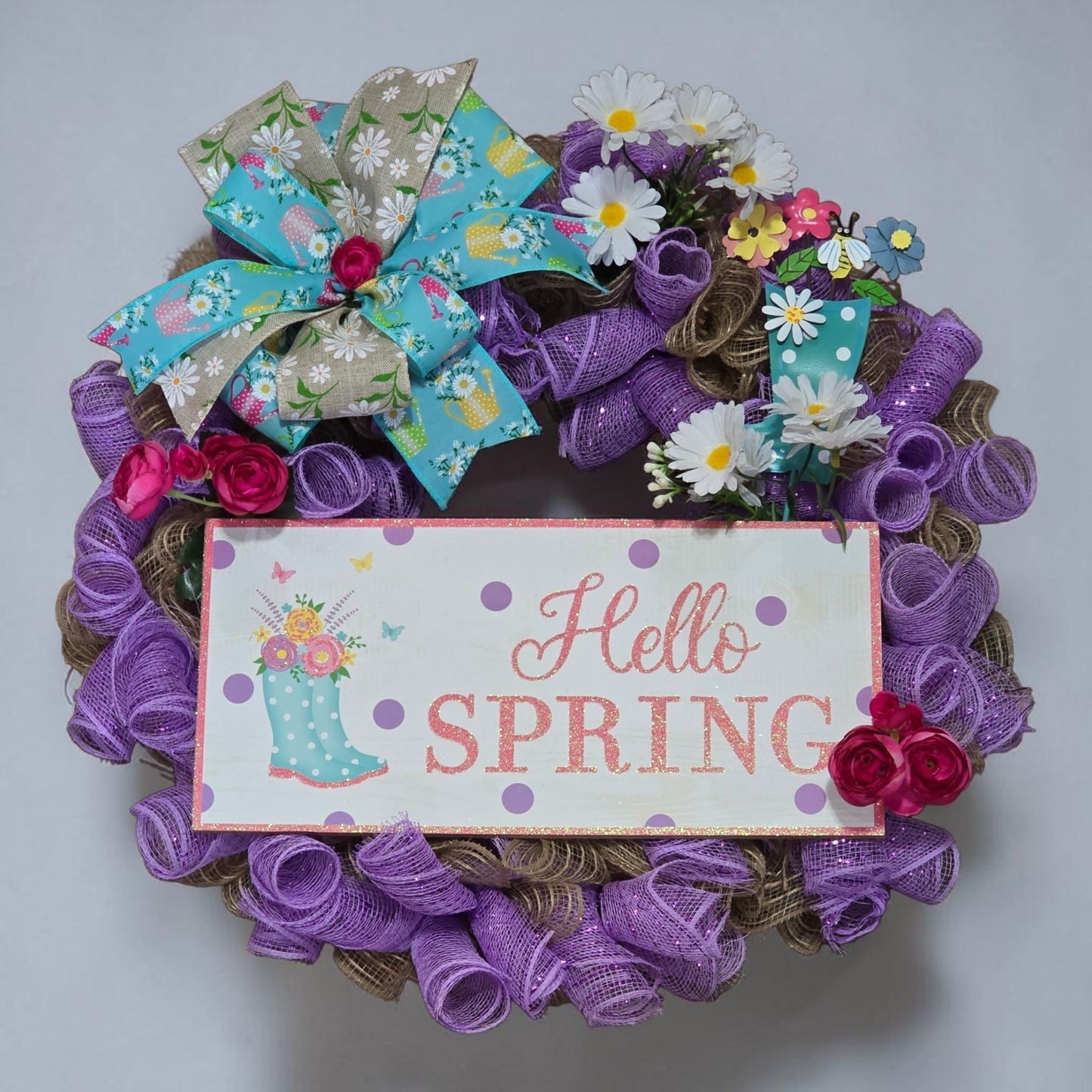 Hello Spring Rainboots Wreath