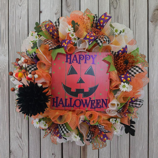 Halloween Candy Corn Wreath