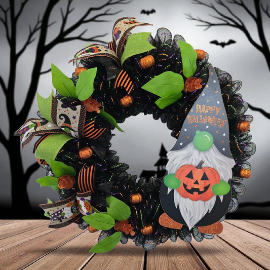 Halloween Gnome Wreath