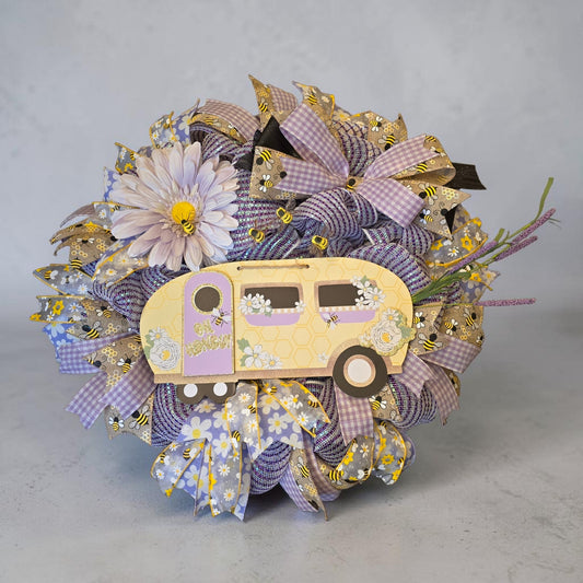 Purple Bee Wreath
