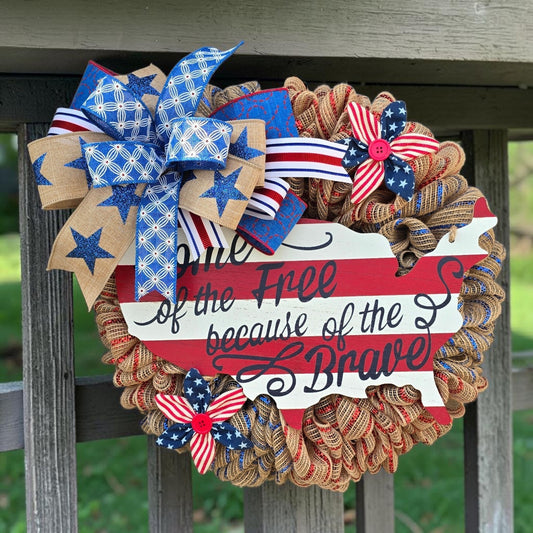 4th of July Home of the Free Wreath
