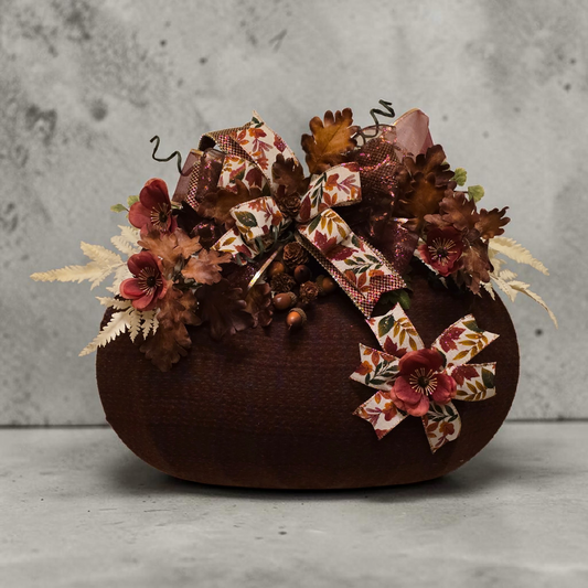 Burgandy Sweater Pumpkin Shaped Wreath
