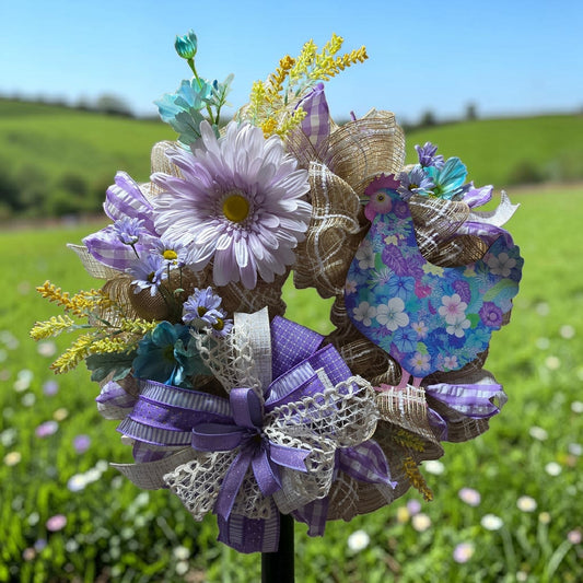 Purple floral chicken
