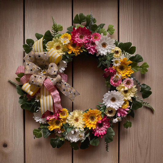 Floral Bee Wreath