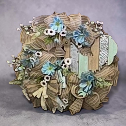 Blue Rooster Wreath