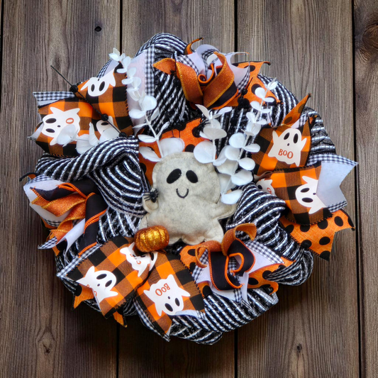 Mini Halloween Boo Wreath