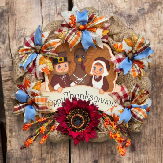 Thanksgiving Wreath - Pilgrims