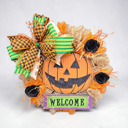 Welcome Jack-o'-lantern Wreath
