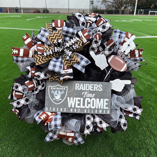 Las Vegas Raiders Football Wreath