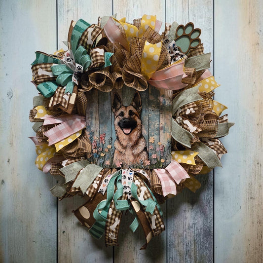 Custom Order - German Shepherd Wreath