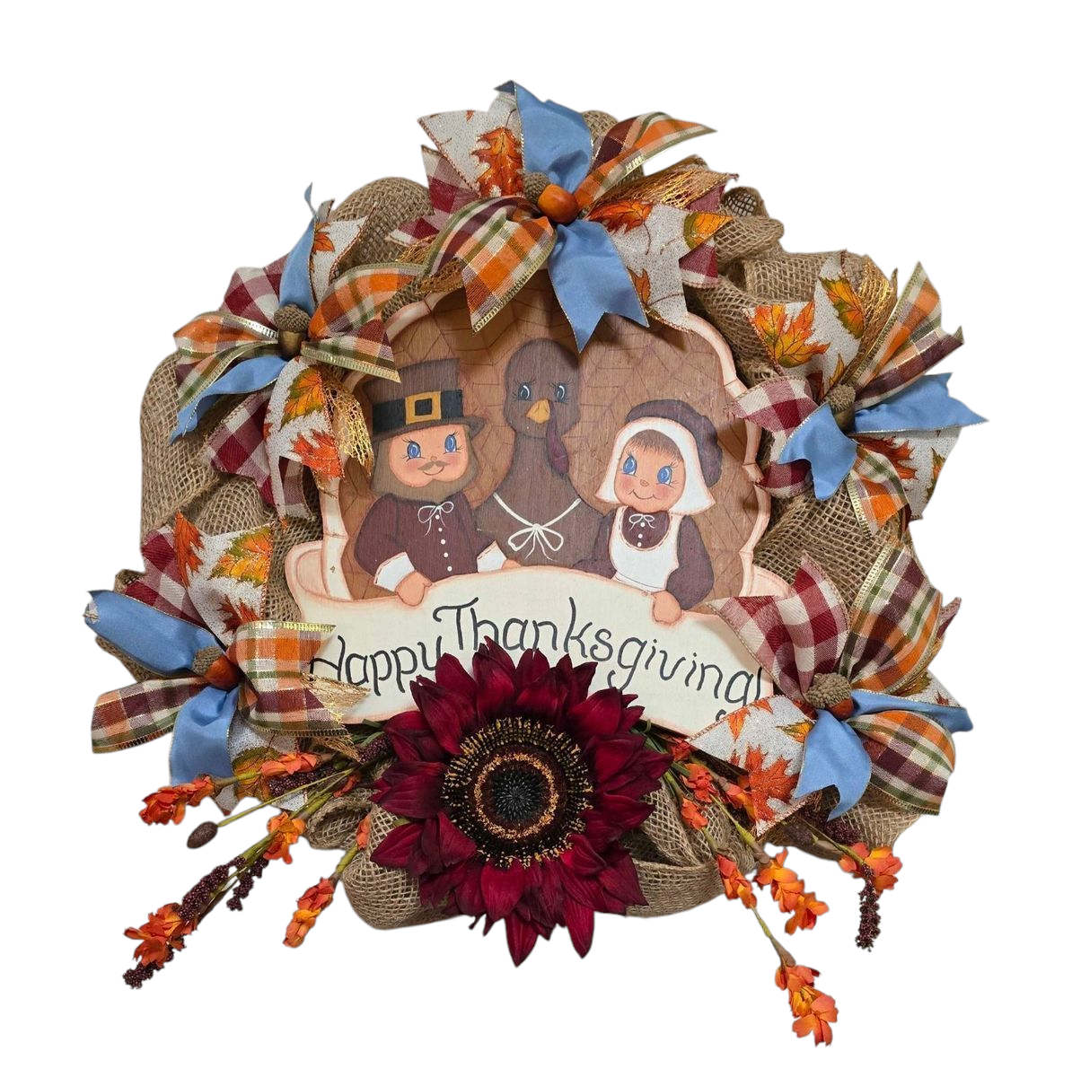 Thanksgiving Wreath - Pilgrims